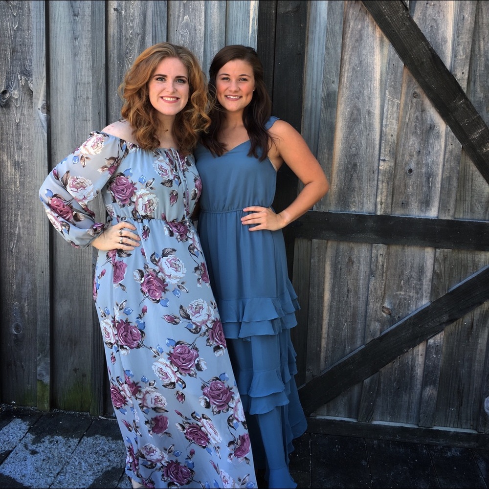Off the shoulder floral maxi dress